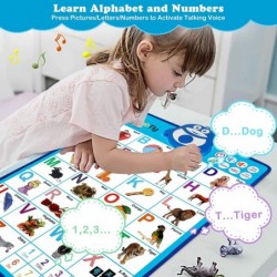 Interactive Alphabet Wall Chart for Toddlers 2-4 – Learn ABC Letters Numbers Words Spelling Toys for Toddlers Kids Learning T...