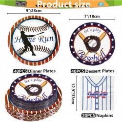 Baseball Party Decorations Disposable 7'' and 9'' Plates Napkins Tablecloth Set 122 Pcs Baseball Party Decor for Baseball Fan...