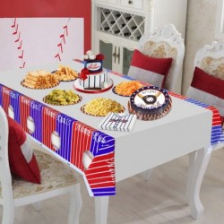 Baseball Party Decorations Disposable 7'' and 9'' Plates Napkins Tablecloth Set 122 Pcs Baseball Party Decor for Baseball Fan...