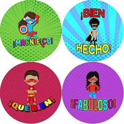 Spanish Superhero Reward Stickers (20-Sheet) - Premium Gifts Ideas for Birthdays Graduation Christmas - Perfect for Men Women...