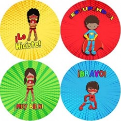 Spanish Superhero Reward Stickers (20-Sheet) - Premium Gifts Ideas for Birthdays Graduation Christmas - Perfect for Men Women...