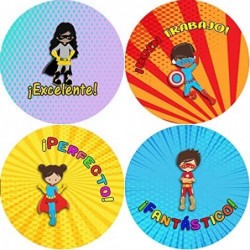 Spanish Superhero Reward Stickers (20-Sheet) - Premium Gifts Ideas for Birthdays Graduation Christmas - Perfect for Men Women...