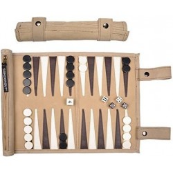 Roll-up Suede Backgammon Game Cream $82.27 Board Games