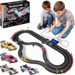 Slot Car Race Track Sets - Battery or Electric Race Car Track with 4 Cars Dual Electric Race Track w/ 2 Remotes Lap Counter &...