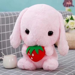 Easter Pink Rabbit Stuffed Bunny Animal with Carrot Soft Lovely Realistic Long-Eared Standing Brown Plush Toy Multiple Styles...