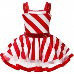 Kids Girls Sequins Dance Tutu Dress Leotard Christmas Party Mrs Santa Claus Candy Cane Costume $23.20 Kids' Costumes