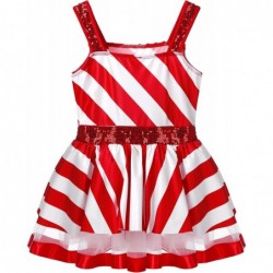 Kids Girls Sequins Dance Tutu Dress Leotard Christmas Party Mrs Santa Claus Candy Cane Costume $23.20 Kids' Costumes