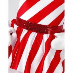 Kids Girls Sequins Dance Tutu Dress Leotard Christmas Party Mrs Santa Claus Candy Cane Costume $23.20 Kids' Costumes