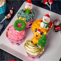 Christmas Cake Topper Christmas Cake Decoration Deer Cake Topper Snowman Cake Decoration Gingerbread Man Cupcake Decoration $...