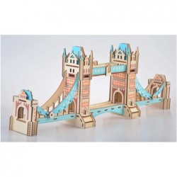 Queenie® Creative 105 Pieces London Tower Bridge 3D Assembly Puzzles World Famous British Architecture Model DIY Educational ...