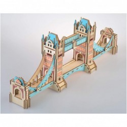 Queenie® Creative 105 Pieces London Tower Bridge 3D Assembly Puzzles World Famous British Architecture Model DIY Educational ...