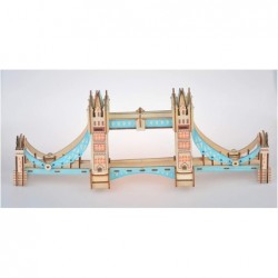 Queenie® Creative 105 Pieces London Tower Bridge 3D Assembly Puzzles World Famous British Architecture Model DIY Educational ...