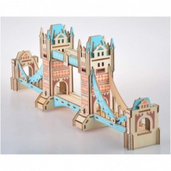 Queenie® Creative 105 Pieces London Tower Bridge 3D Assembly Puzzles World Famous British Architecture Model DIY Educational ...