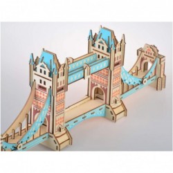 Queenie® Creative 105 Pieces London Tower Bridge 3D Assembly Puzzles World Famous British Architecture Model DIY Educational ...