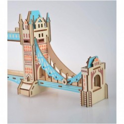 Queenie® Creative 105 Pieces London Tower Bridge 3D Assembly Puzzles World Famous British Architecture Model DIY Educational ...