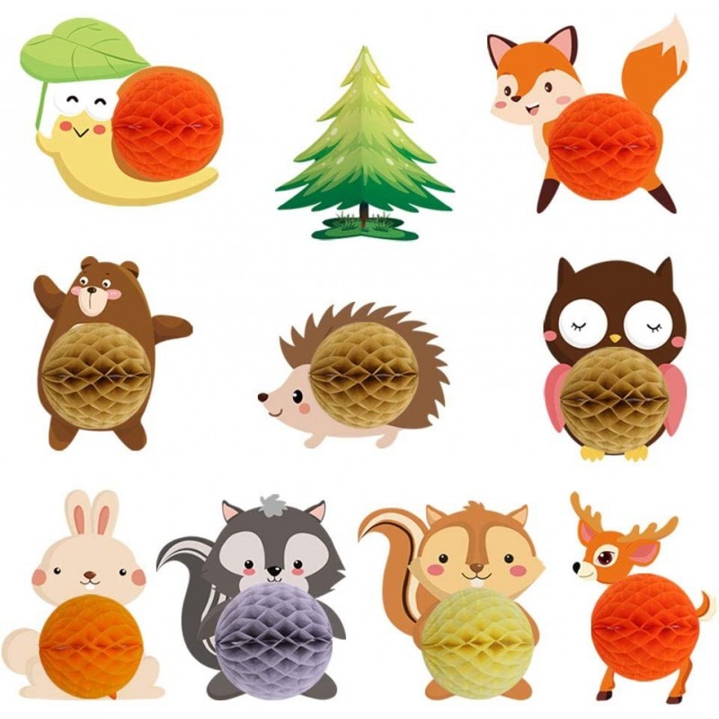 Wild One Woodland Animals Honeycomb Ball Party Table Centerpieces Decor for Baby Shower Kids Birthday Animal Theme Party Home...