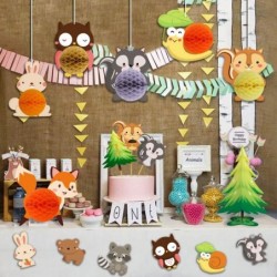 Wild One Woodland Animals Honeycomb Ball Party Table Centerpieces Decor for Baby Shower Kids Birthday Animal Theme Party Home...