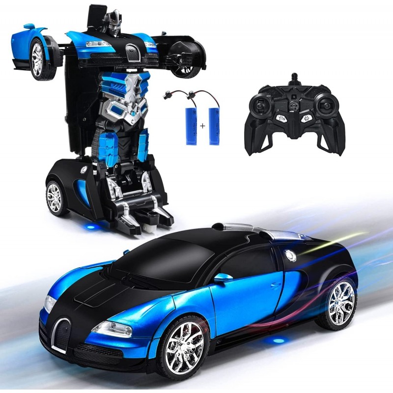 Rc Transformer Car Toy Remote Control Deformation Car for Kids with One-Button Deformation 360°Rotating Drifting and Realisti...