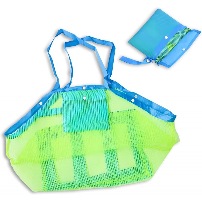 YheenLf Mesh Beach Toy Bag Extra Large Tote Bag Away from Sand Beach Toys Organizer Children' Toys Collect Helper Green ST001...