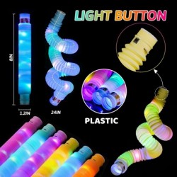 24 Pcs Party Favors for Kids 4-8 Light Up Pop Tubes Glow Sticks Birthday Gift Goodie Bag Suffers Valentines Day Gift for Kids...