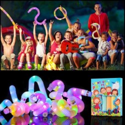 24 Pcs Party Favors for Kids 4-8 Light Up Pop Tubes Glow Sticks Birthday Gift Goodie Bag Suffers Valentines Day Gift for Kids...