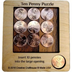 10 Penny Puzzle - A Circle Packing Problem - Ten Mint Pennies are Included $17.09 Brain Teaser Puzzles