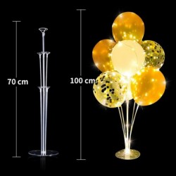 2 Set Table Balloon Stand Kit Gold with String Light Table Centerpiece Balloon for Birthday Baby Shower Party Thanksgiving De...