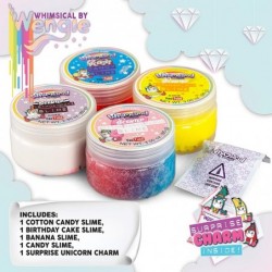 Wengie Whimsical Scented Slime Kit w/ Mystery Unicorn Charm - 4 Pack Glossy Fluffy Puffy Cloud Fruity Slime for Girls & Boys ...