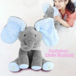 Plush Toy peek-a-Boo Elephant Hide-and-Seek Game Interactive Plush Toy Singing Stuffed Animal Doll Baby Toys (Blue) $43.67 St...