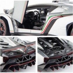 Diecast Car for Lamborghini Veneno Model Car 1/24 Scale Sports Toy Vehicle Door Can be Opened Toy Car Front Wheel Steerable (...