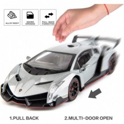 Diecast Car for Lamborghini Veneno Model Car 1/24 Scale Sports Toy Vehicle Door Can be Opened Toy Car Front Wheel Steerable (...