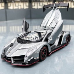 Diecast Car for Lamborghini Veneno Model Car 1/24 Scale Sports Toy Vehicle Door Can be Opened Toy Car Front Wheel Steerable (...