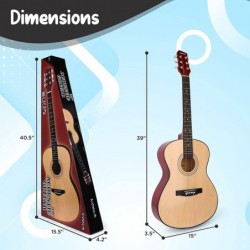 Kidstech Acoustic Guitar for kid and adult alike. Kid's beginner guitar. Junior and teen boys and girls master play guitar. R...