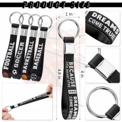 24 Pcs Sport Balls Keychains with Motivational Notes Football Basketball Soccer Baseball Inspirational Silicone Key Rings for...