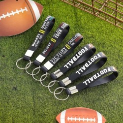 24 Pcs Sport Balls Keychains with Motivational Notes Football Basketball Soccer Baseball Inspirational Silicone Key Rings for...