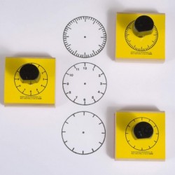 Analog Clock Stamps - Set of 3 - Wooden Stamps for Telling Time Activities and DIY - Use for Flashcards Worksheets Invitation...