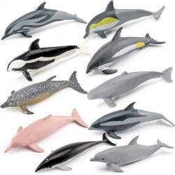 Dolphin Toy 10PCS Mini Dolphin Figurines Set Sea Creature Plastic Fish Learning Toy Gift for Kid Toddlers Dolphin Animals Cak...