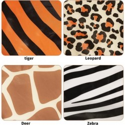 4 Pcs Animal Safari Tablecloth Zoo Theme Table Cover Jungle Theme Supplies for Safari Birthday Decorations Baby Shower Safari...