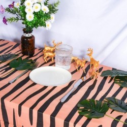 4 Pcs Animal Safari Tablecloth Zoo Theme Table Cover Jungle Theme Supplies for Safari Birthday Decorations Baby Shower Safari...