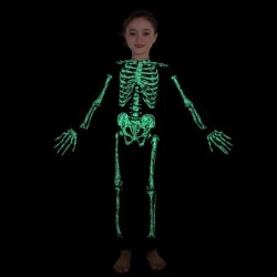 Skeleton Costumes kids Glow in The Dark Girls Boys Halloween Skeleton Dress Up for Party $28.71 Kids' Costumes