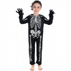 Skeleton Costumes kids Glow in The Dark Girls Boys Halloween Skeleton Dress Up for Party $28.71 Kids' Costumes