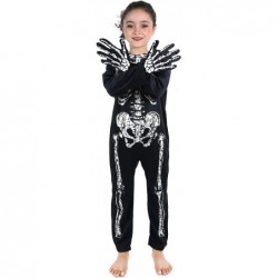 Skeleton Costumes kids Glow in The Dark Girls Boys Halloween Skeleton Dress Up for Party $28.71 Kids' Costumes