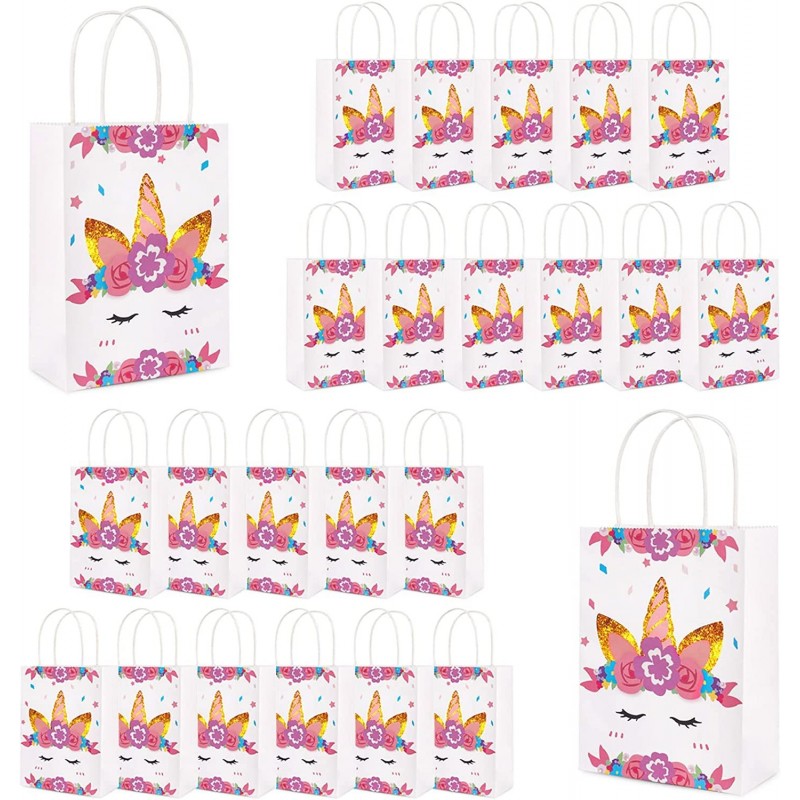 24Packs Unicorn Party Favor Bags White Unicorn Gift Bags with Handles for Kids Birthday Party Supplies Unicorn Party $21.92 K...