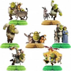 Shrek Party Decorations Honeycomb Centerpiece 7 Pieces Shrek Theme 3D Double Side Cake Toppers Table Centerpieces Shrek Photo...