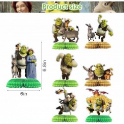 Shrek Party Decorations Honeycomb Centerpiece 7 Pieces Shrek Theme 3D Double Side Cake Toppers Table Centerpieces Shrek Photo...