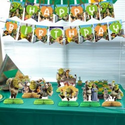 Shrek Party Decorations Honeycomb Centerpiece 7 Pieces Shrek Theme 3D Double Side Cake Toppers Table Centerpieces Shrek Photo...