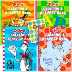 Dr. Coloring Book Bundle Dr. Activity Set - 4 Pack Dr Craft Kit Featuring Horton Hears a Who The Cat in The Hat and Green Egg...