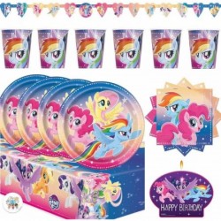 My Little Pony Birthday Party Supplies Pack for 16 Guests with My Little Pony Birthday Banner Plates Cups Napkins Table Cover...