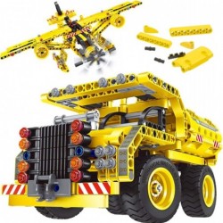 STEM Building Toy for Boys 8-12 - Dump Truck or Airplane 2 in 1 Construction Engineering Kit (361pcs) Best Gift for Kids Age ...