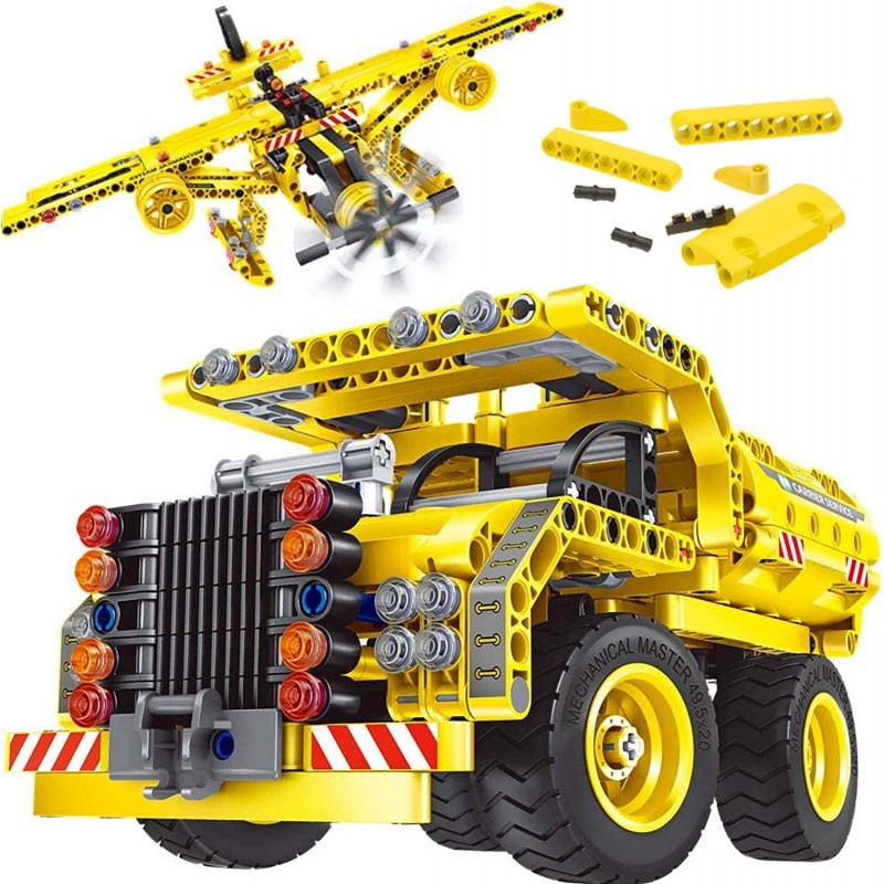 STEM Building Toy for Boys 8-12 - Dump Truck or Airplane 2 in 1 Construction Engineering Kit (361pcs) Best Gift for Kids Age ...